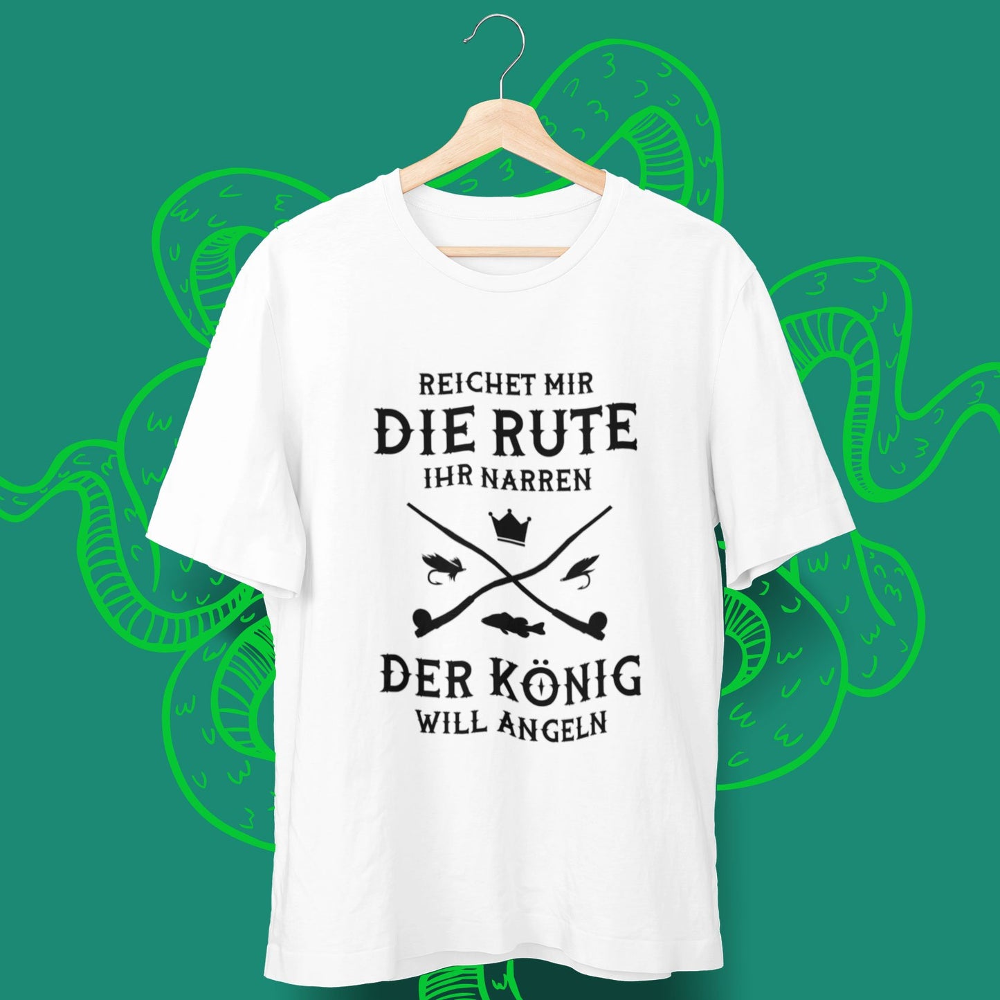 Reichet mir die Rute, der König will angeln T-Shirt - aqua-wave.de