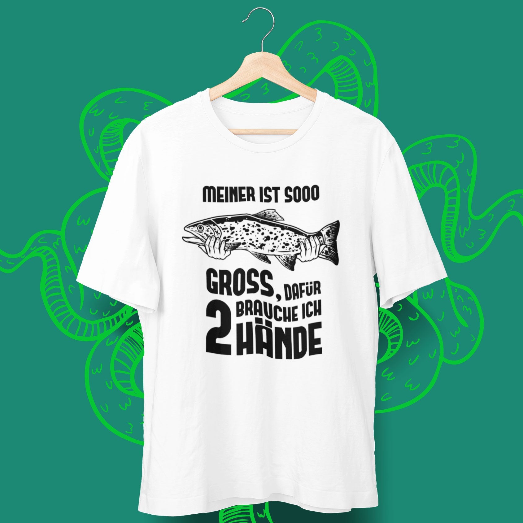 Meiner ist so gross Angler T-Shirt - aqua-wave.de