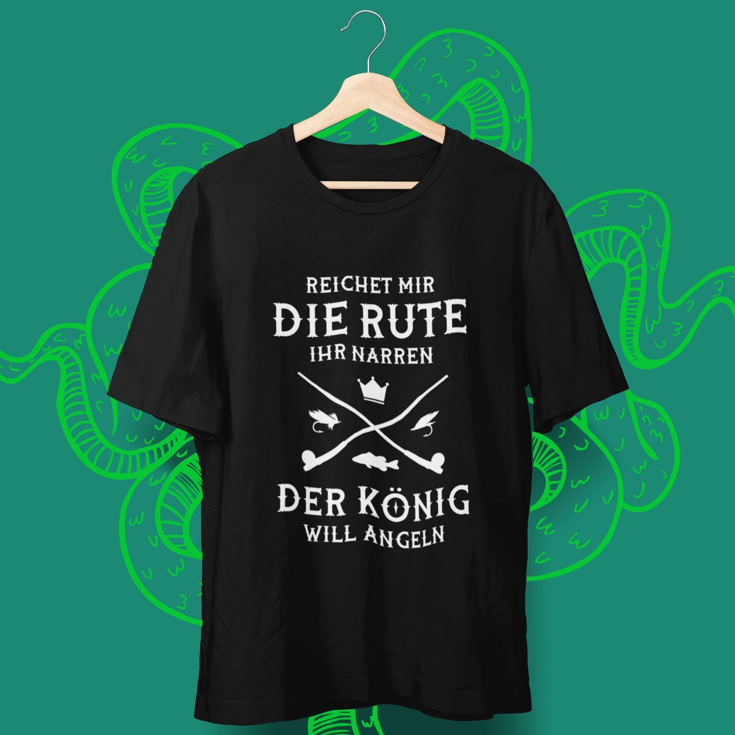 Reichet mir die Rute, der König will angeln T-Shirt - aqua-wave.de