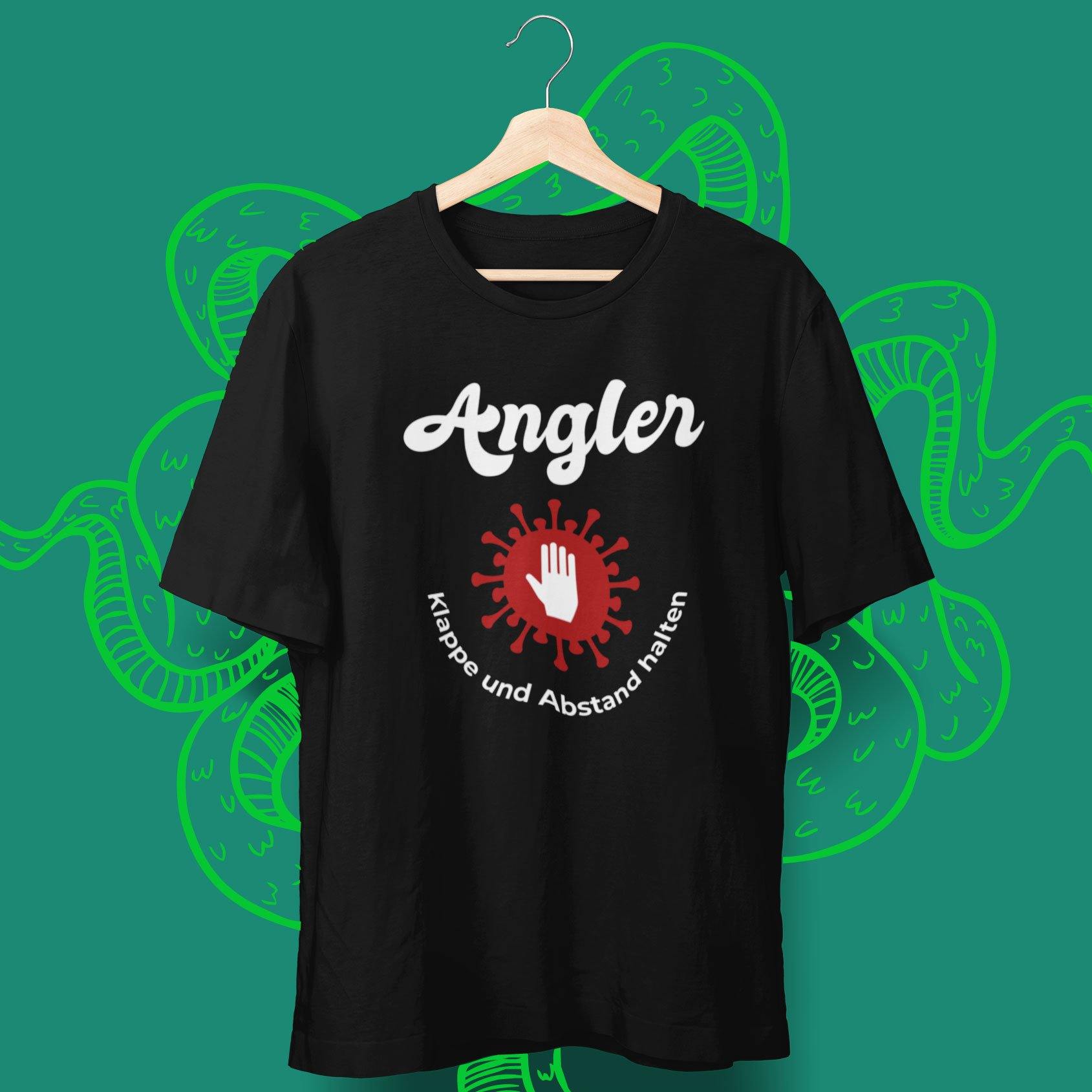 Angler T-Shirt "Klappe und Abstand halten" - aqua-wave.de