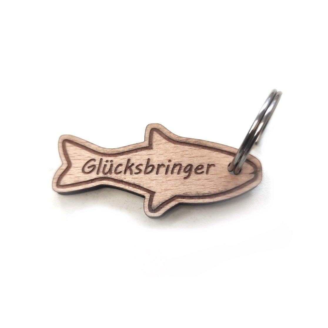 Schlüsselanhänger Fisch "Glücksbringer" aus Holz - aqua-wave.de